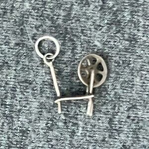 Vintage Sterling Silver Moving Spinning Wheel Charm